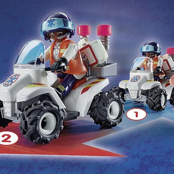 3/$28❤️new damaged box Playmobil 71091 4-10 Quad Rescue Small Pull-Back Motor - Picture 9 of 12